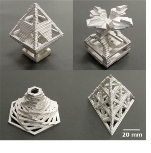 「積層紙鋳型による鋳造実習」の優秀作品例(Sn-Bi)